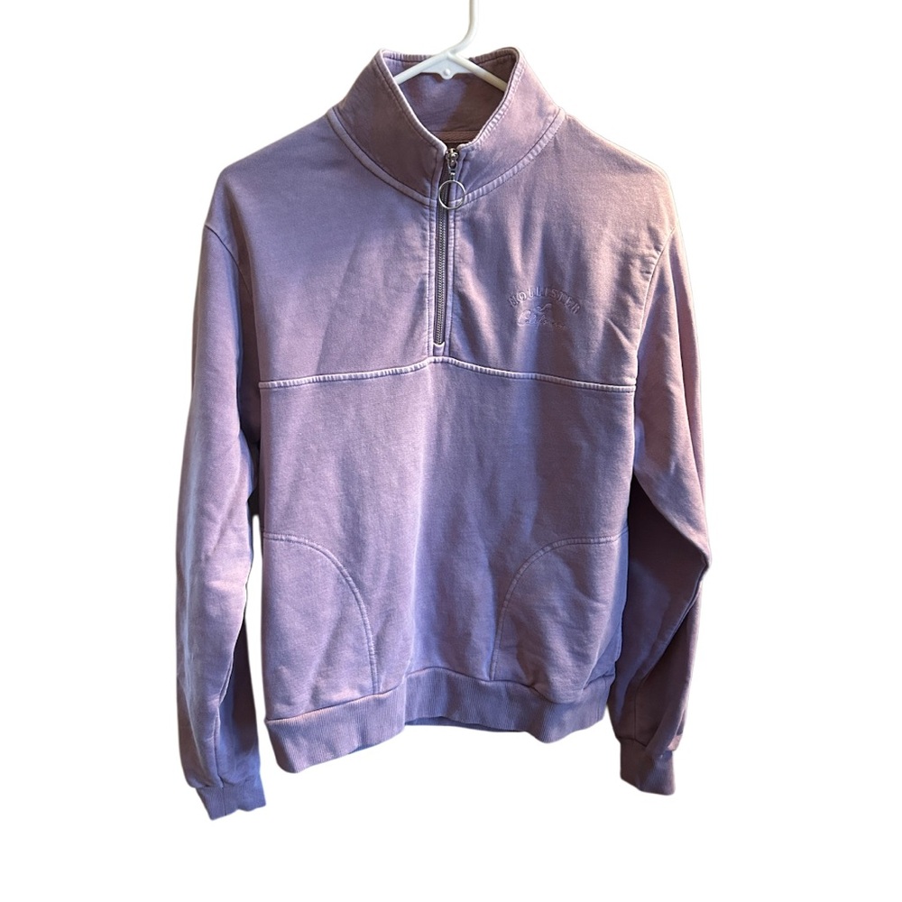 Hollister Women’s Purple Quarter-Zip Sweatshirt